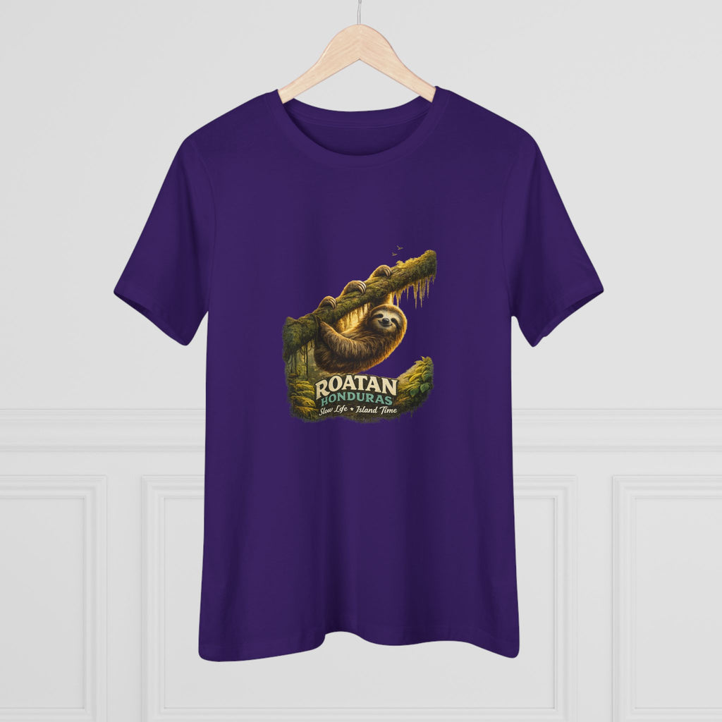 Roatan Sloth Graphic Tee - Women's Travel Souvenir T-Shirt