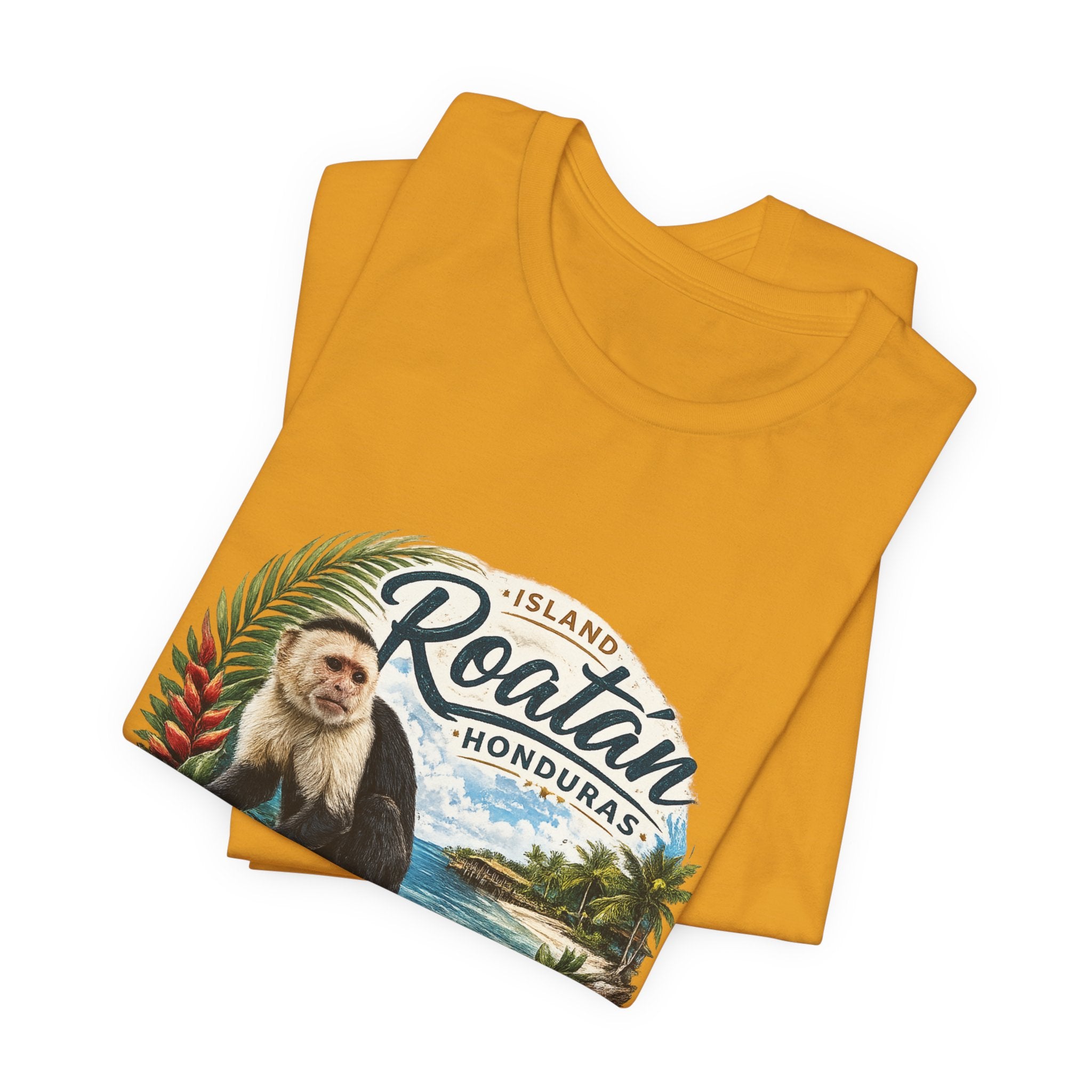 Roatán Honduras Vacation T‑Shirt — Tropical Island Monkey Souvenir