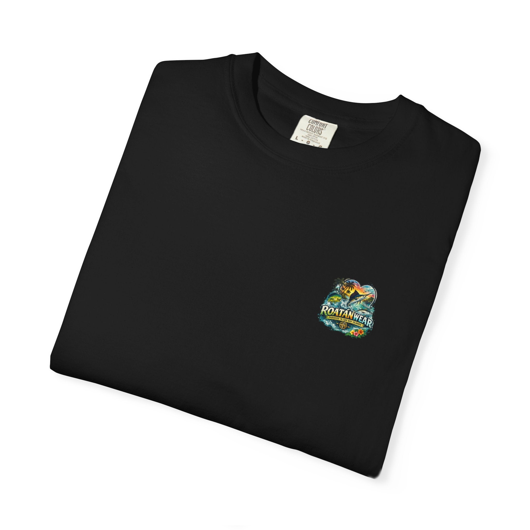 Roatan Beach T-Shirt — Tropical Dolphin Sunset Tee