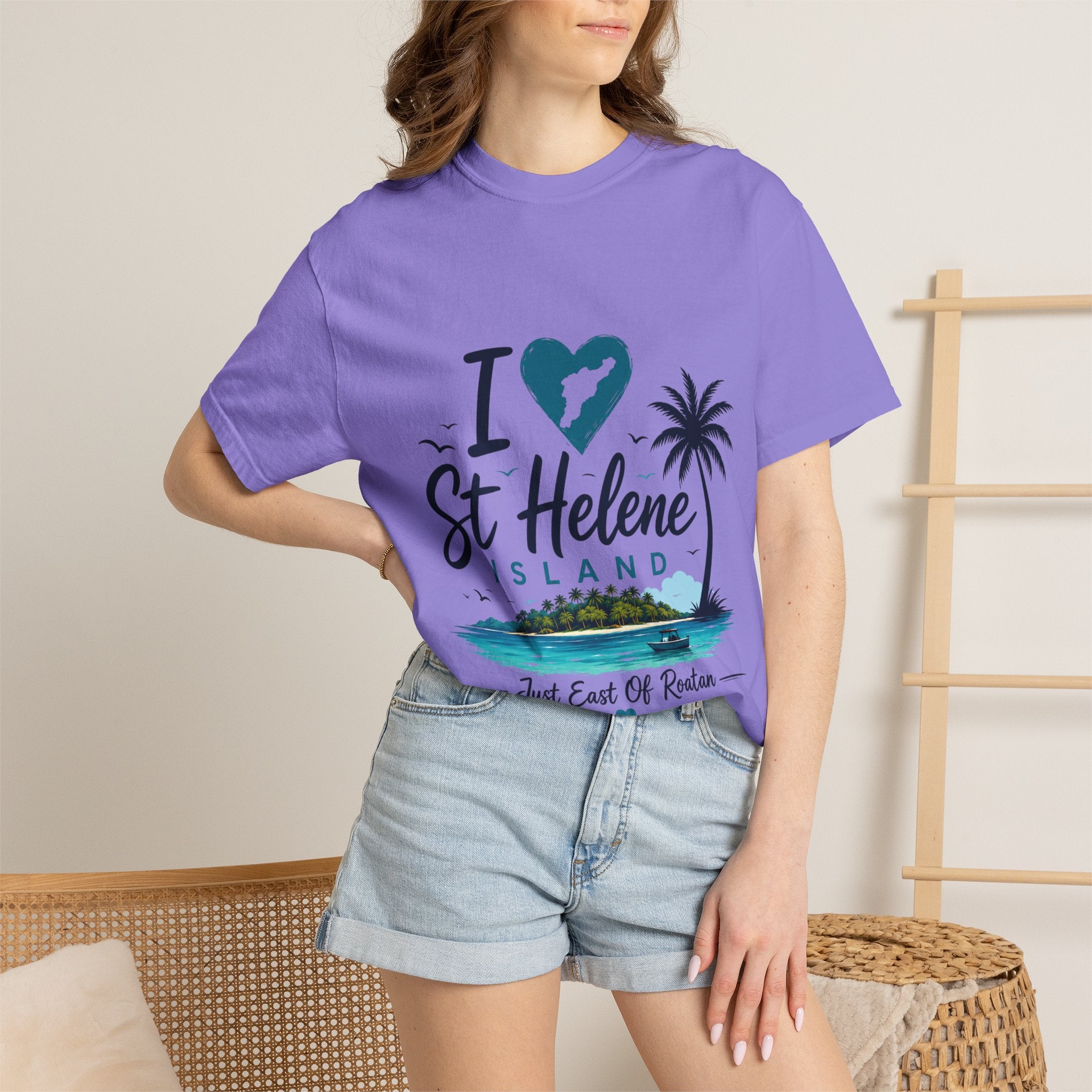 I  St Helene Island T-Shirt — Tropical Palm Beach Vacation Tee
