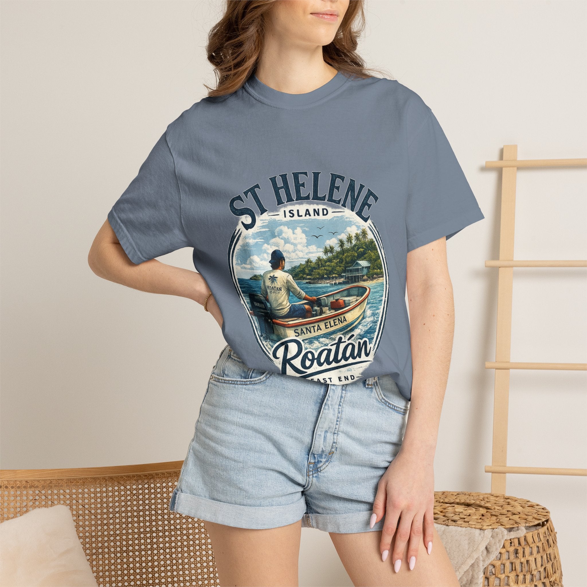 St. Helene Island Roatán Vintage Fishing T-Shirt