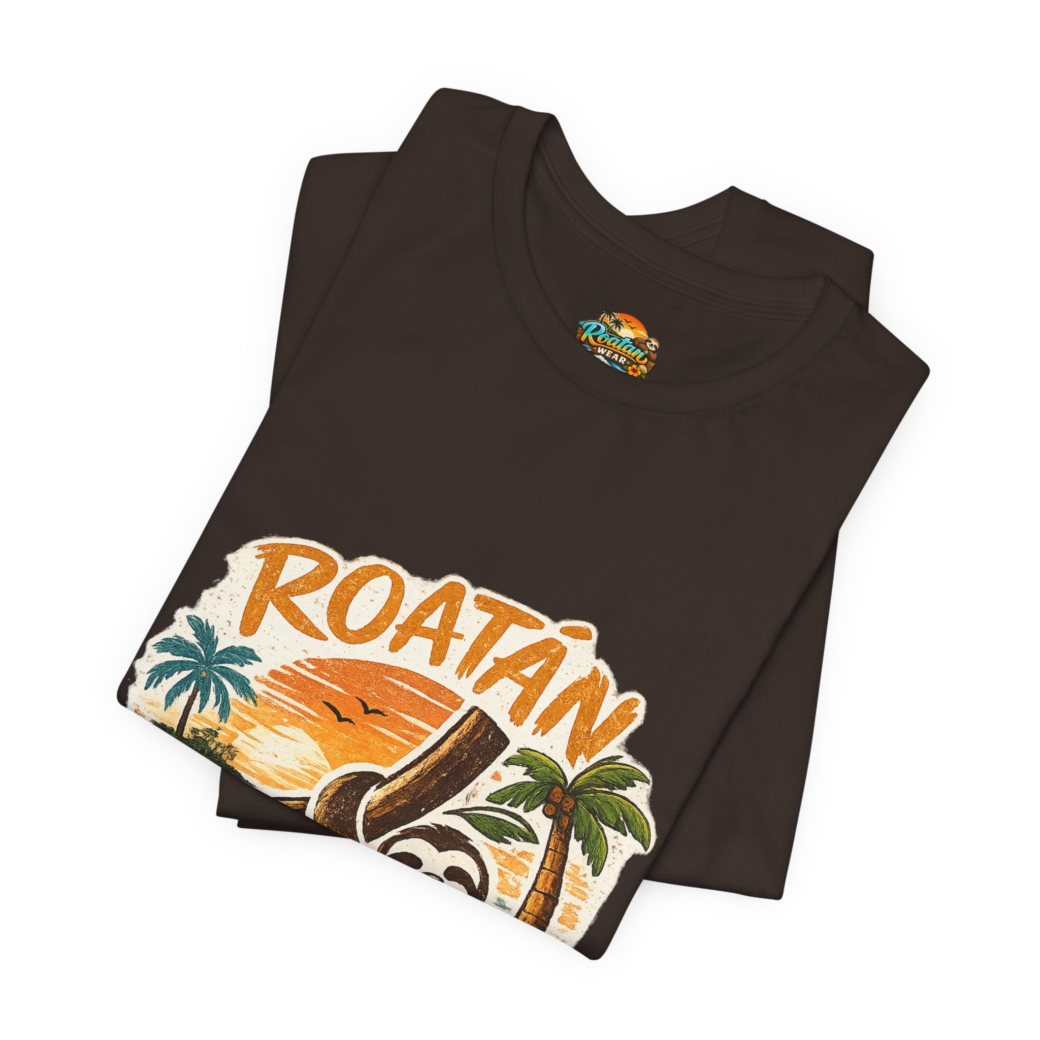 Roatán Island Escape T‑Shirt — Tropical Sloth Vacation Tee