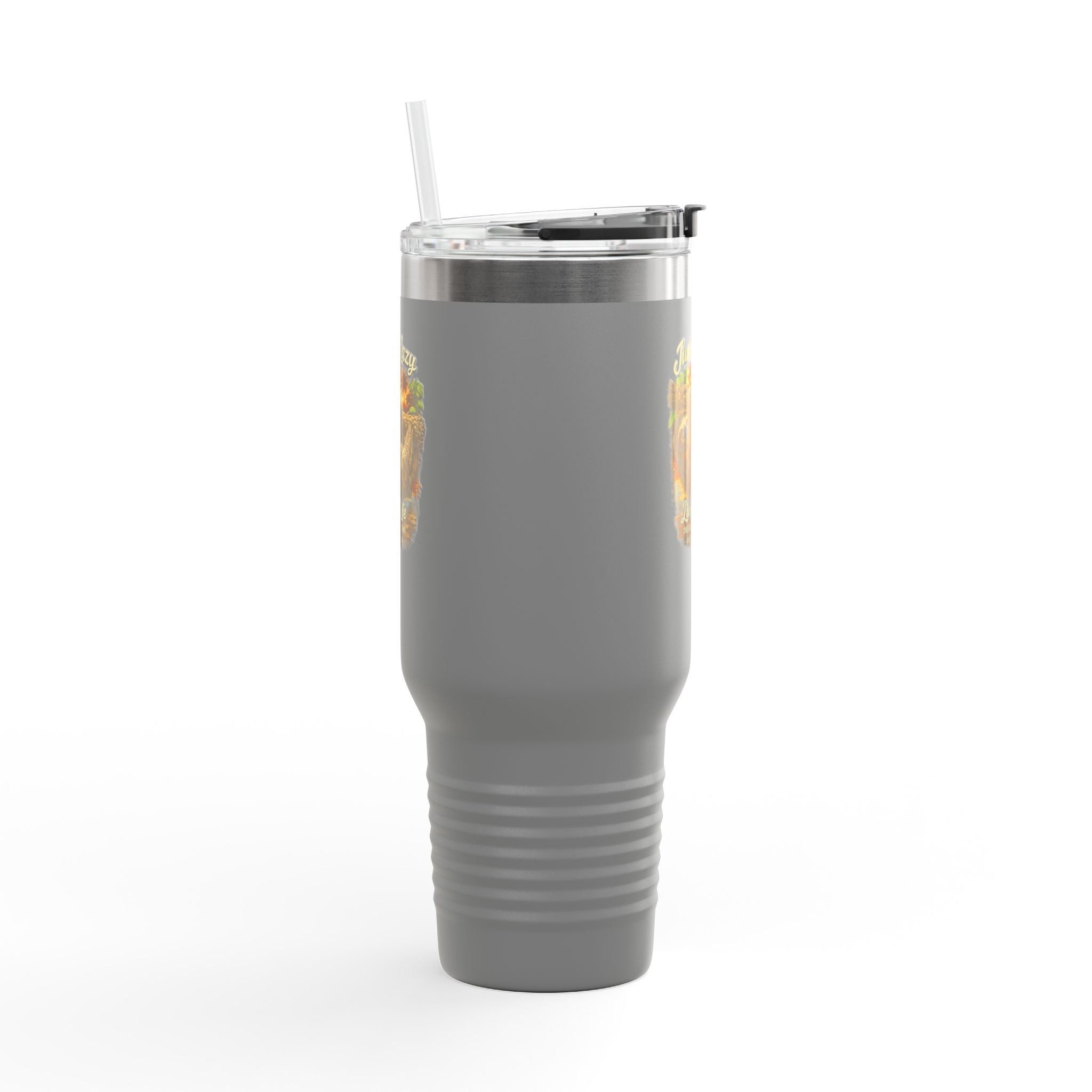 40oz Insulated Travel Mug — 'Just a Sloth Living Life' Cute Sloth Coffee Tumbler