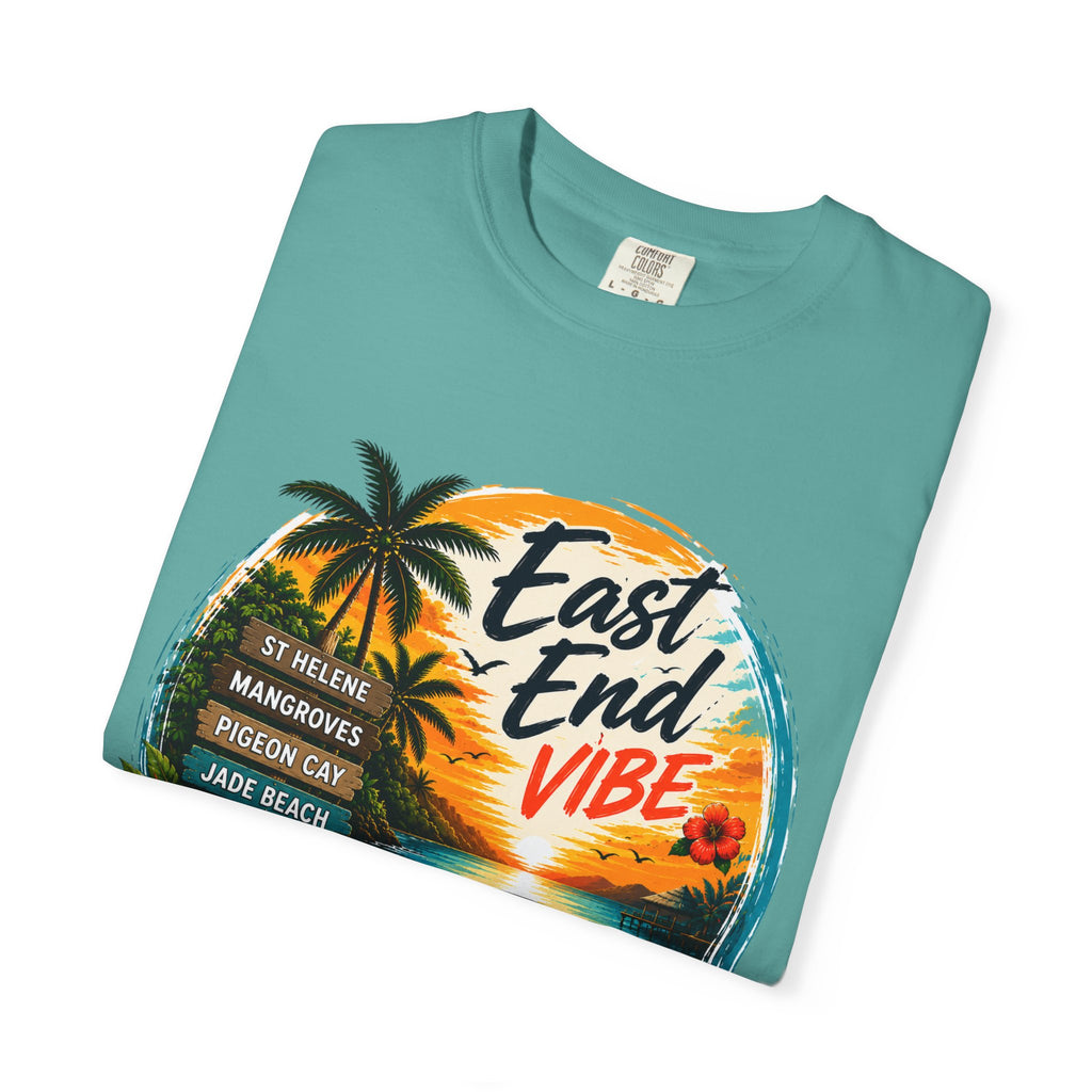 East End Vibe Beach T-Shirt — Tropical Palm Sunset Graphic Tee