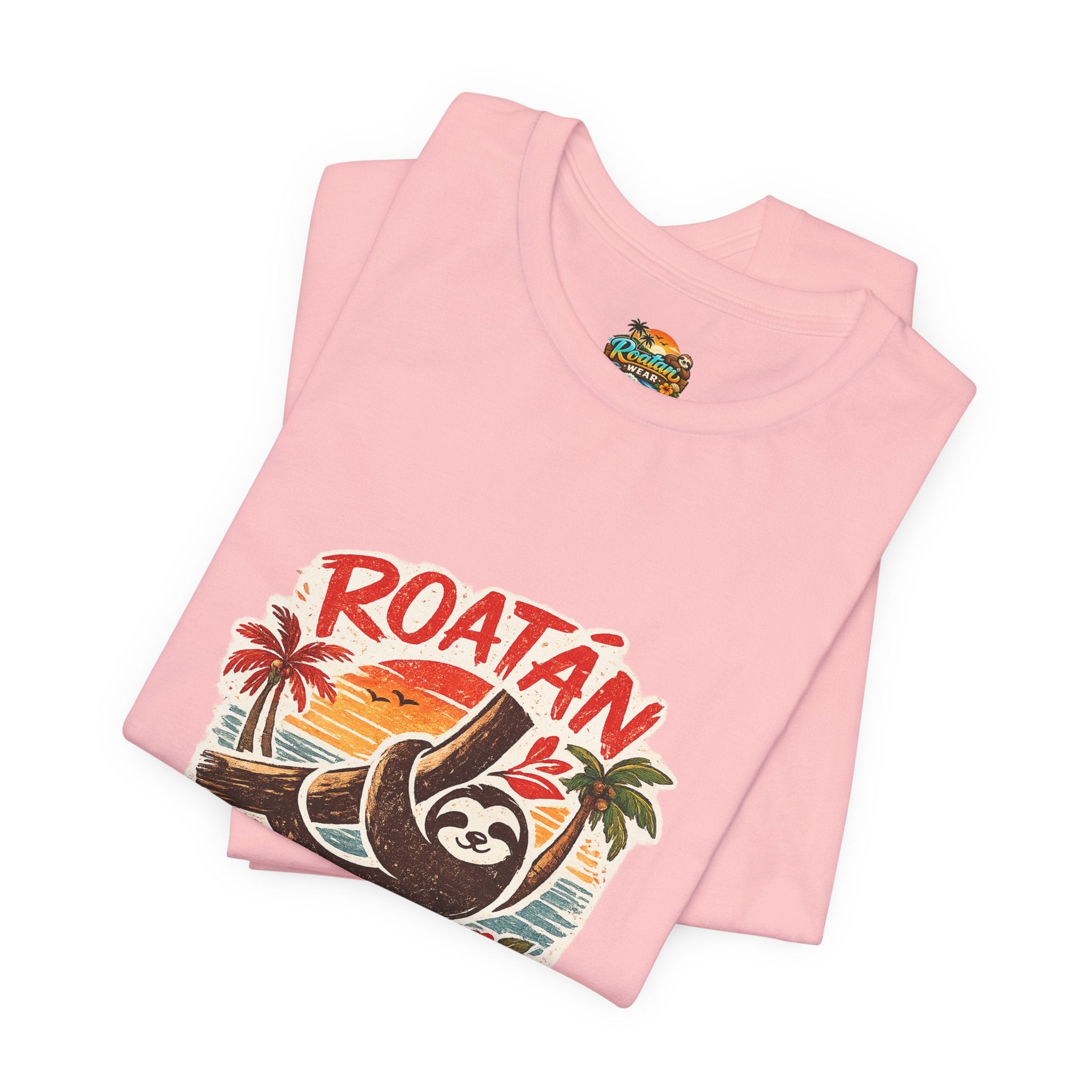 Roatán Beach Vibes Tee — Honduras Sloth Tropical Vacation T-Shirt