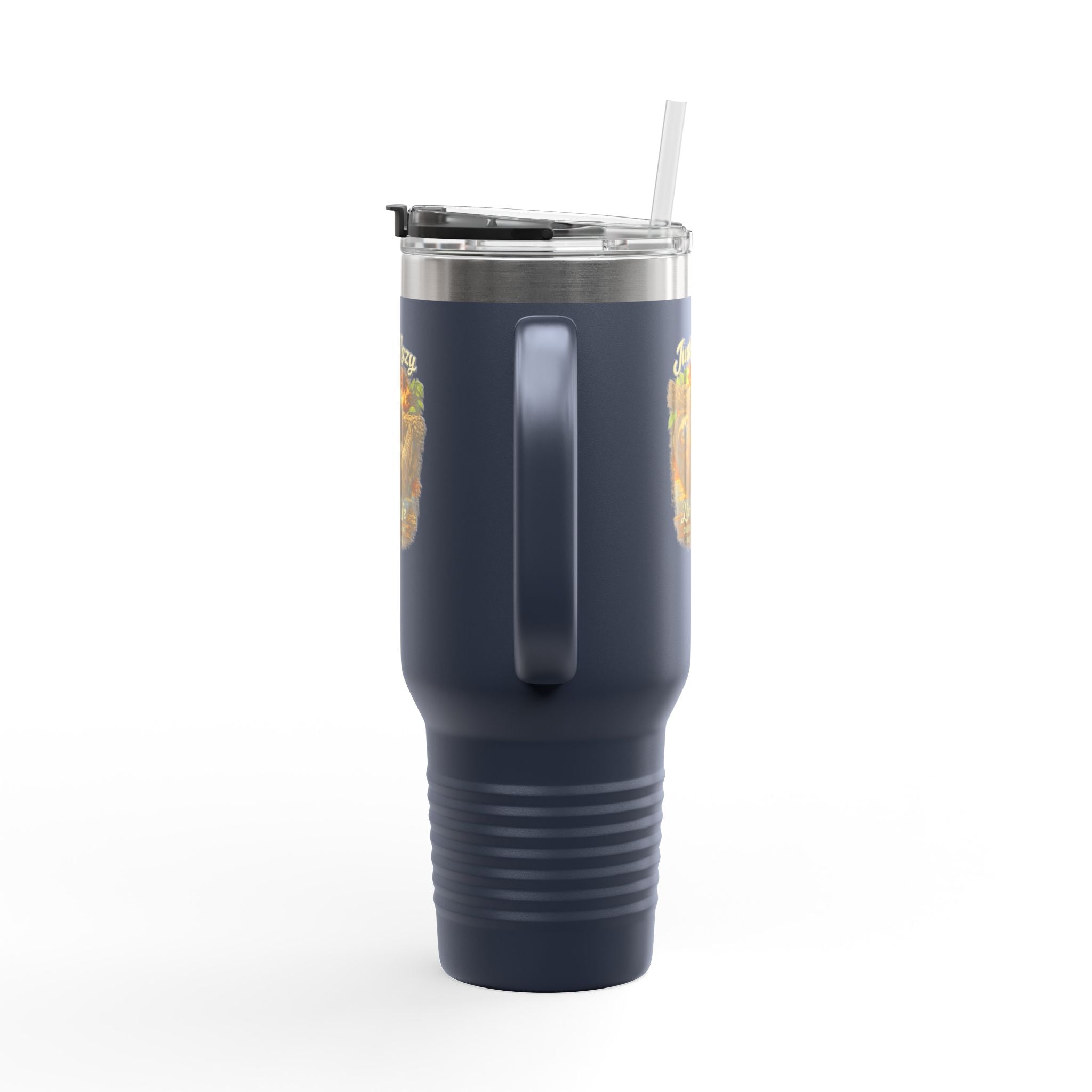 40oz Insulated Travel Mug — 'Just a Sloth Living Life' Cute Sloth Coffee Tumbler