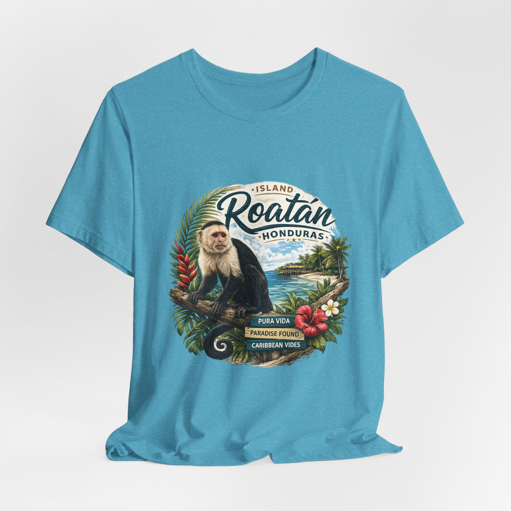 Roatán Honduras Vacation T‑Shirt — Tropical Island Monkey Souvenir