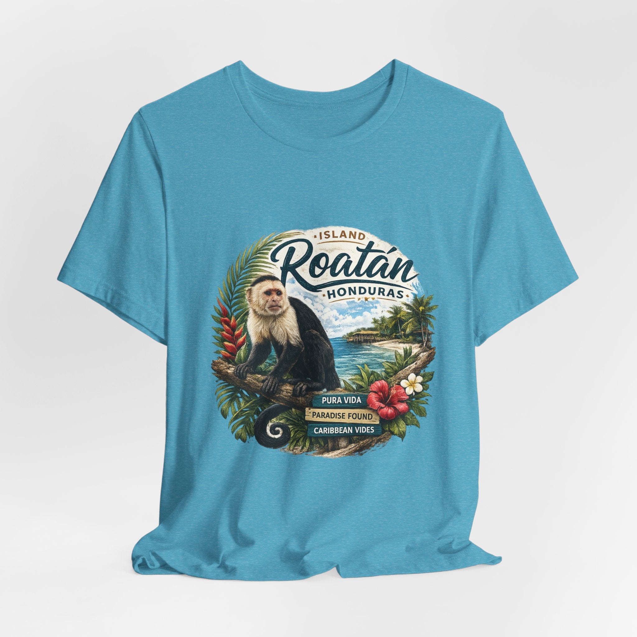 Roatán Honduras Vacation T‑Shirt — Tropical Island Monkey Souvenir