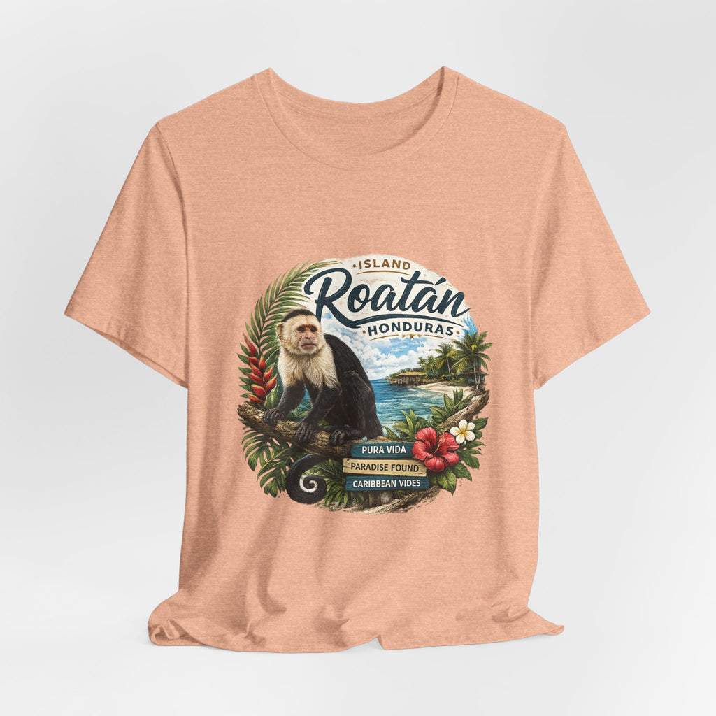 Roatán Honduras Vacation T‑Shirt — Tropical Island Monkey Souvenir