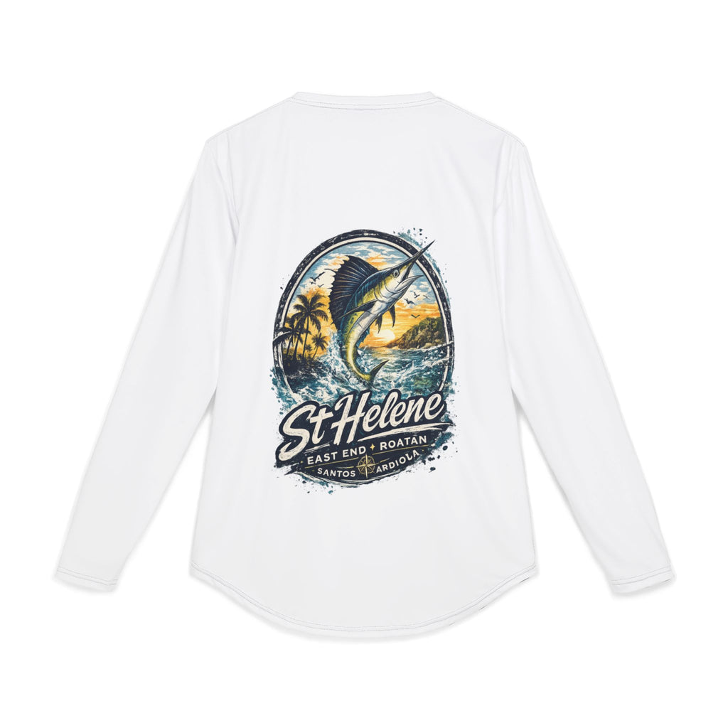 St. Helene Marlin Fishing UV Long Sleeve Shirt — Men’s Sun Protection Beach Tee