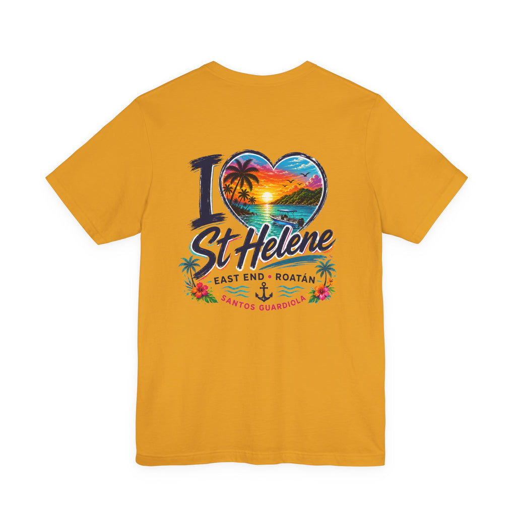 I  St Helene Sunset Beach T-Shirt — East End Roatán Vacation Tee