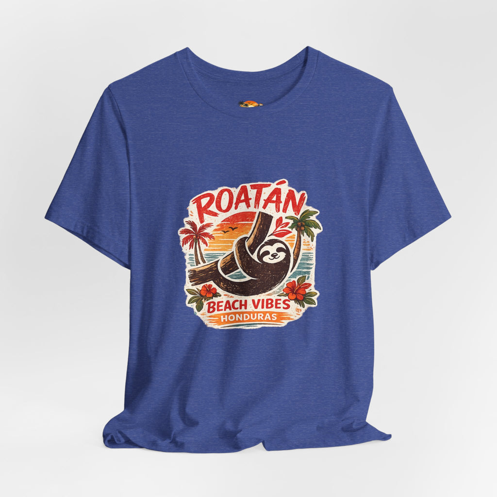 Roatán Beach Vibes Tee — Honduras Sloth Tropical Vacation T-Shirt