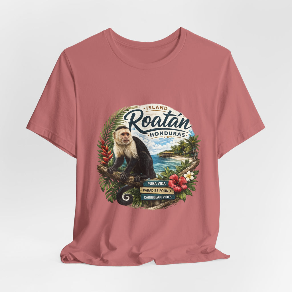 Roatán Honduras Vacation T‑Shirt — Tropical Island Monkey Souvenir