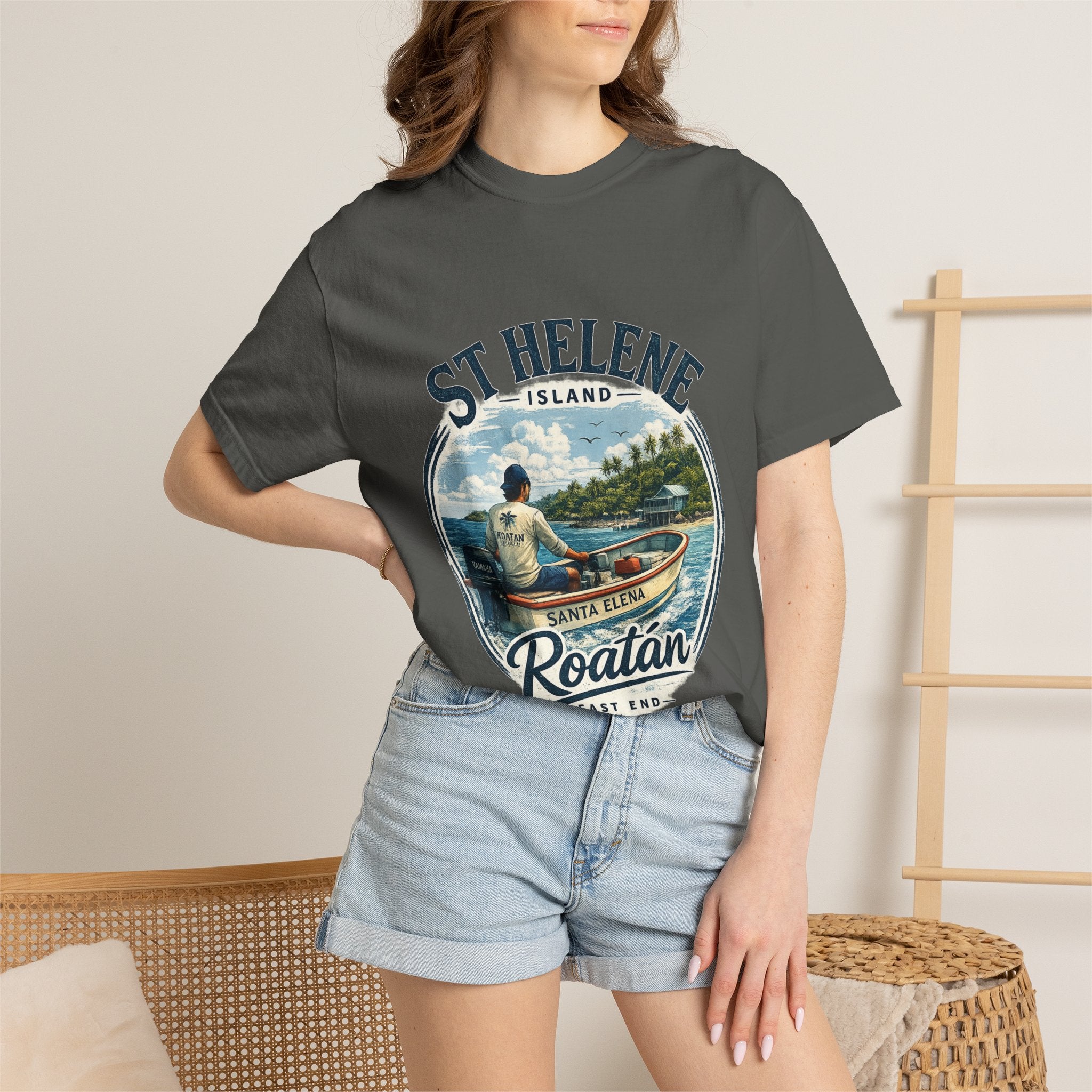 St. Helene Island Roatán Vintage Fishing T-Shirt