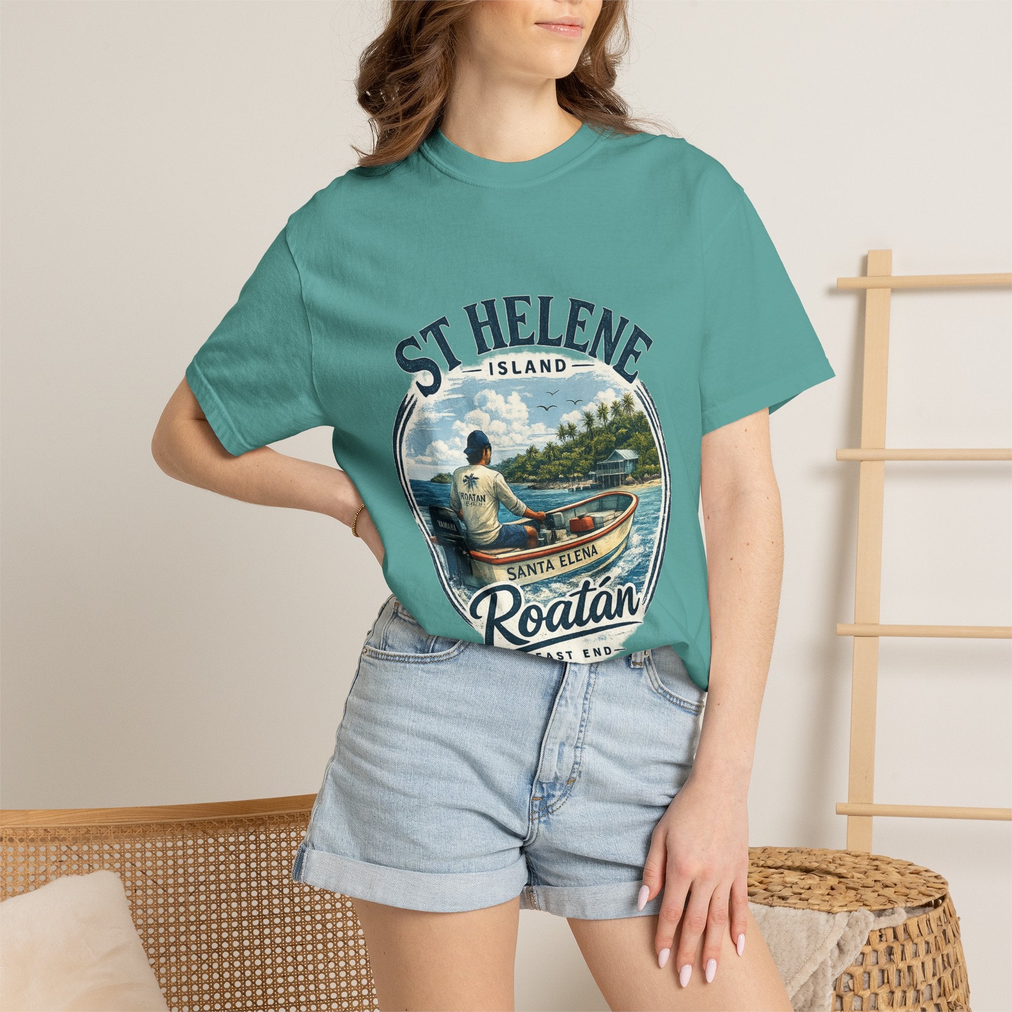 St. Helene Island Roatán Vintage Fishing T-Shirt