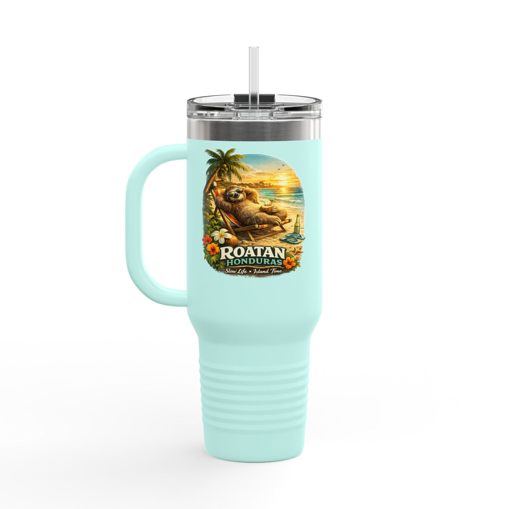 Roatan Honduras Tropical Sloth 40oz Insulated Travel Mug