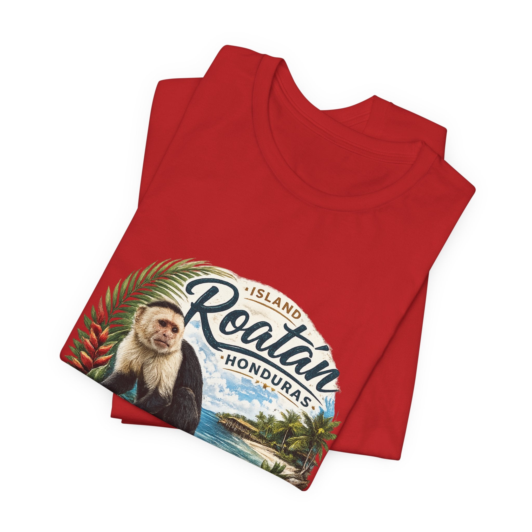 Roatán Honduras Vacation T‑Shirt — Tropical Island Monkey Souvenir