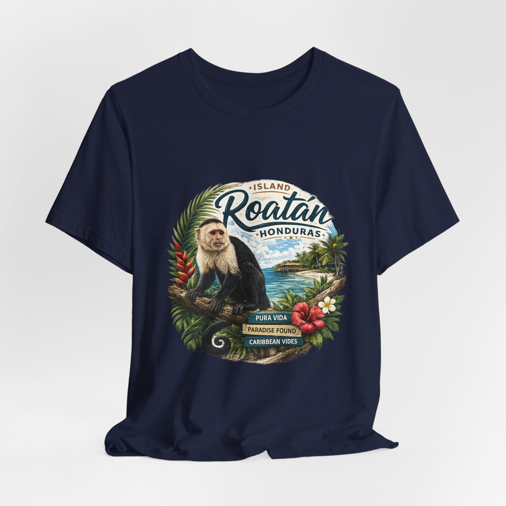 Roatán Honduras Vacation T‑Shirt — Tropical Island Monkey Souvenir