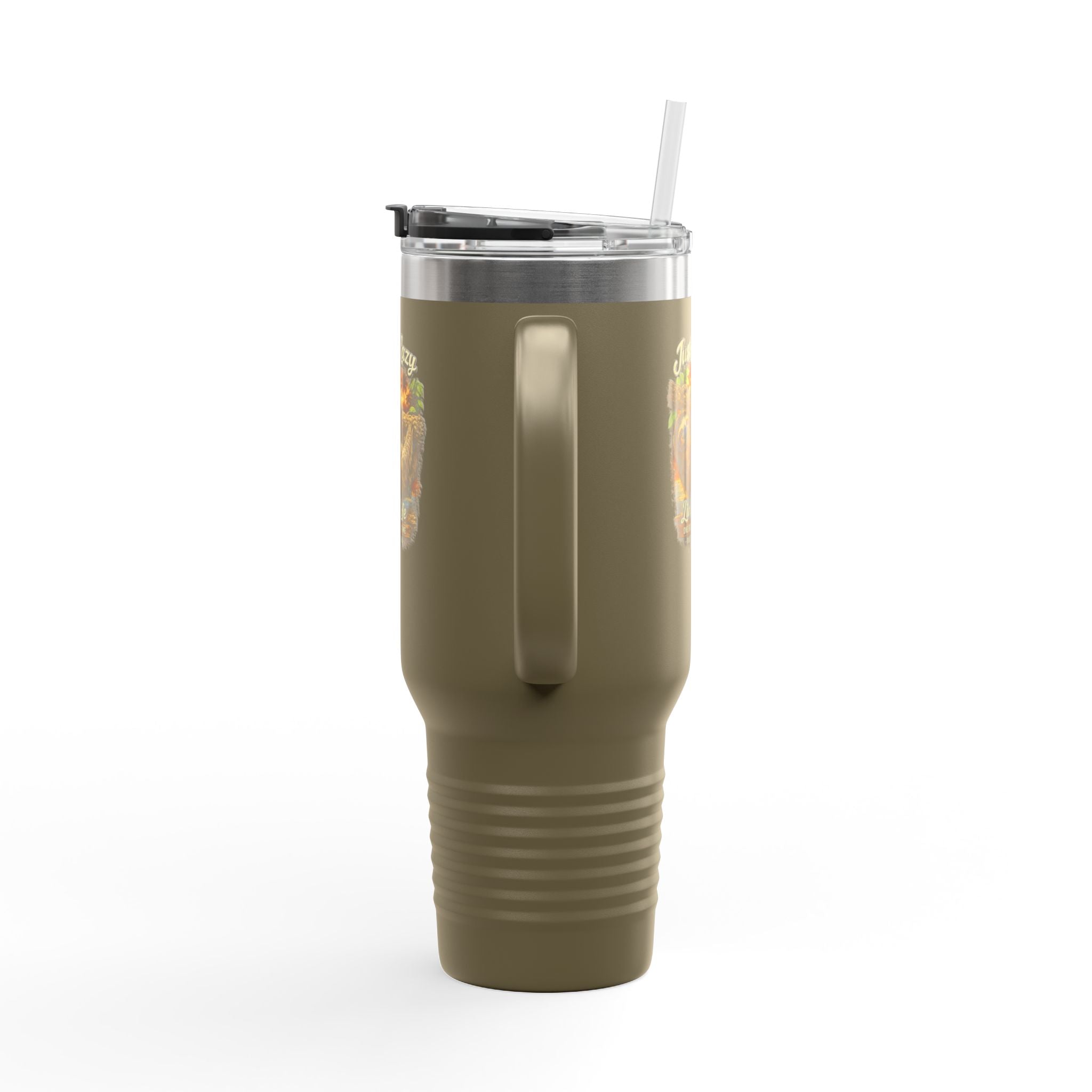 40oz Insulated Travel Mug — 'Just a Sloth Living Life' Cute Sloth Coffee Tumbler