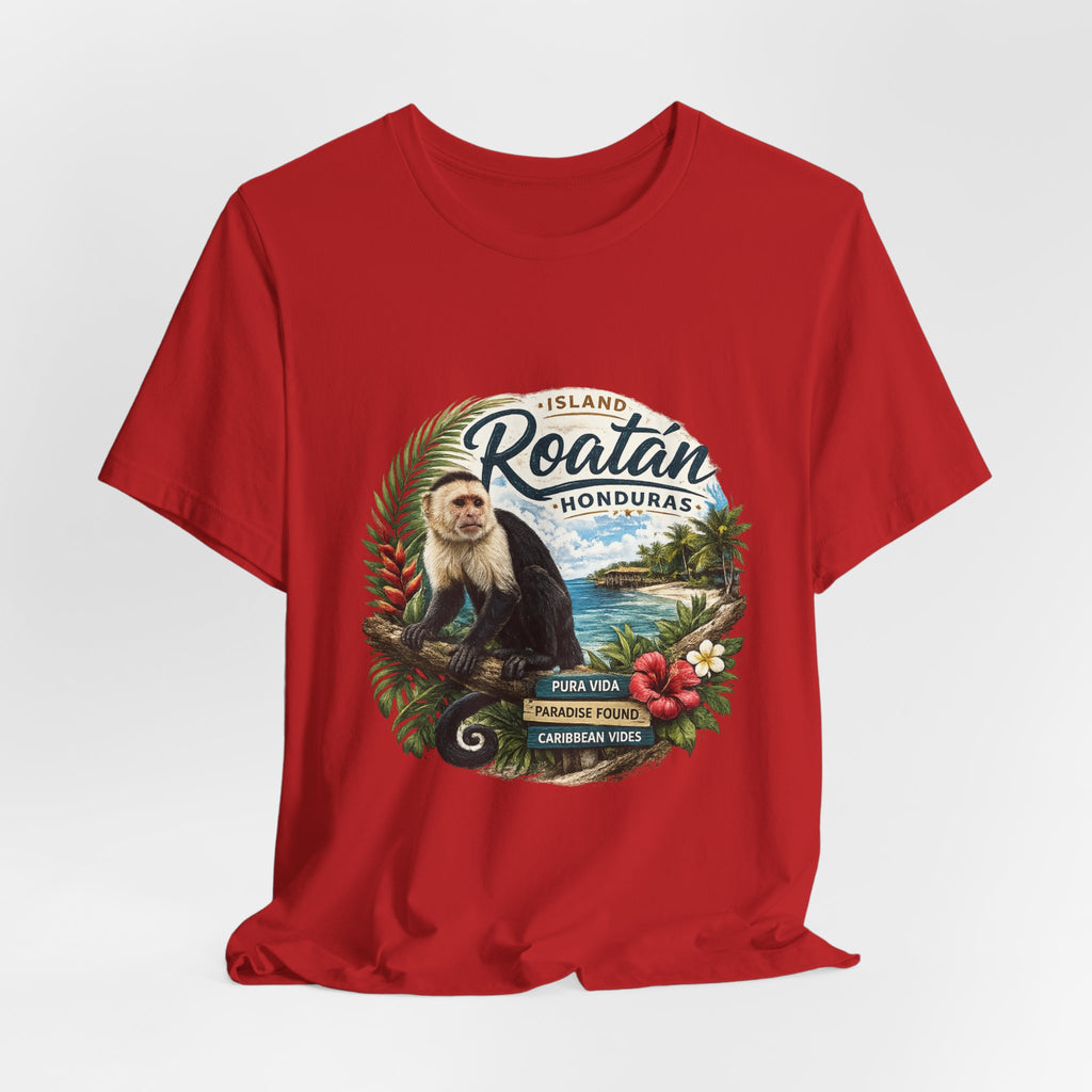 Roatán Honduras Vacation T‑Shirt — Tropical Island Monkey Souvenir