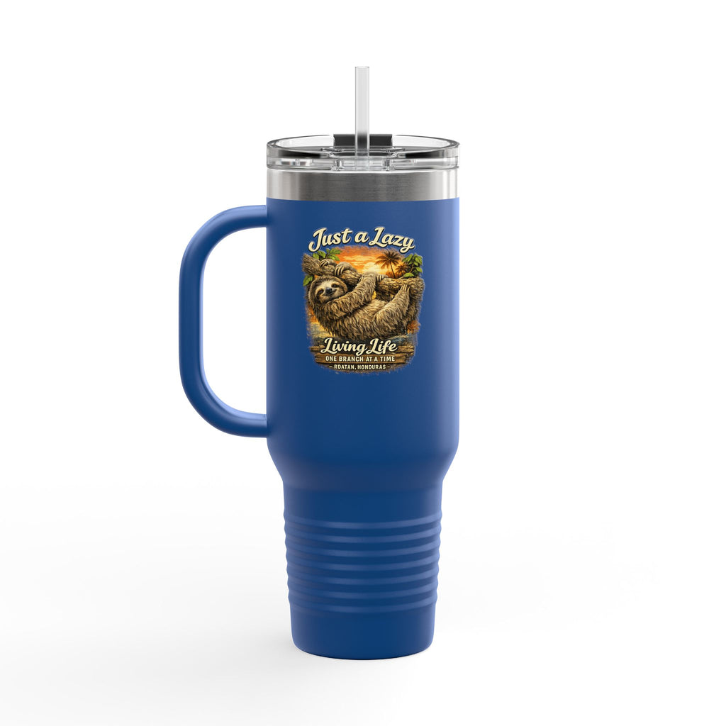 40oz Insulated Travel Mug — 'Just a Sloth Living Life' Cute Sloth Coffee Tumbler