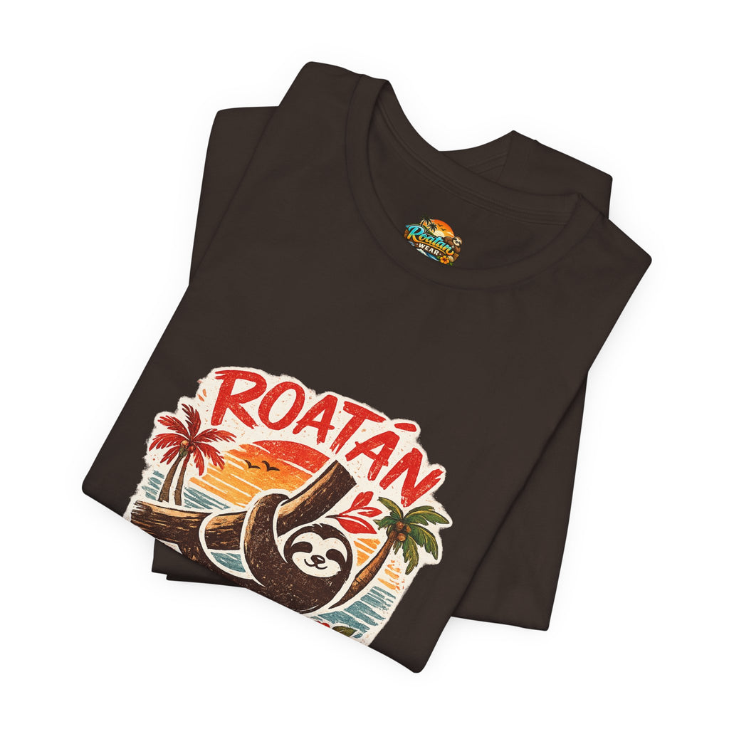 Roatán Beach Vibes Tee — Honduras Sloth Tropical Vacation T-Shirt