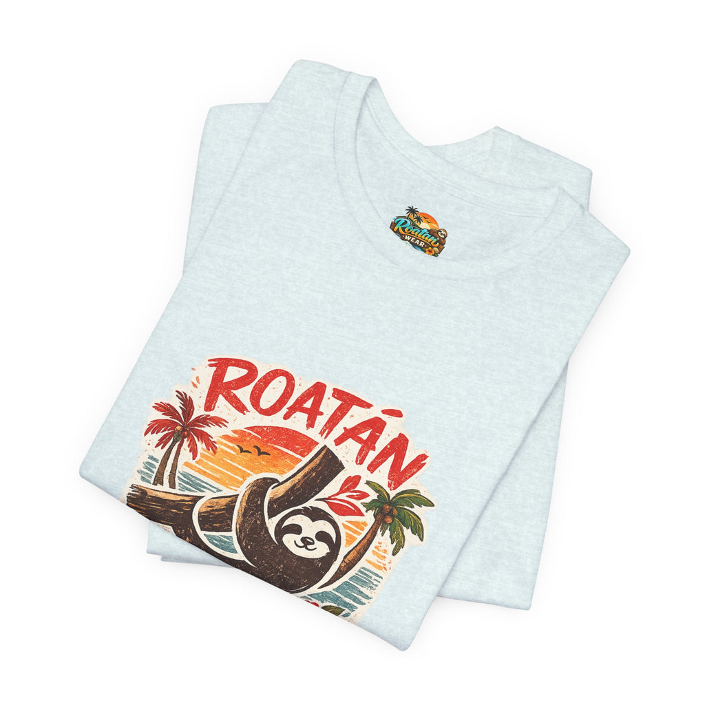 Roatán Beach Vibes Tee — Honduras Sloth Tropical Vacation T-Shirt