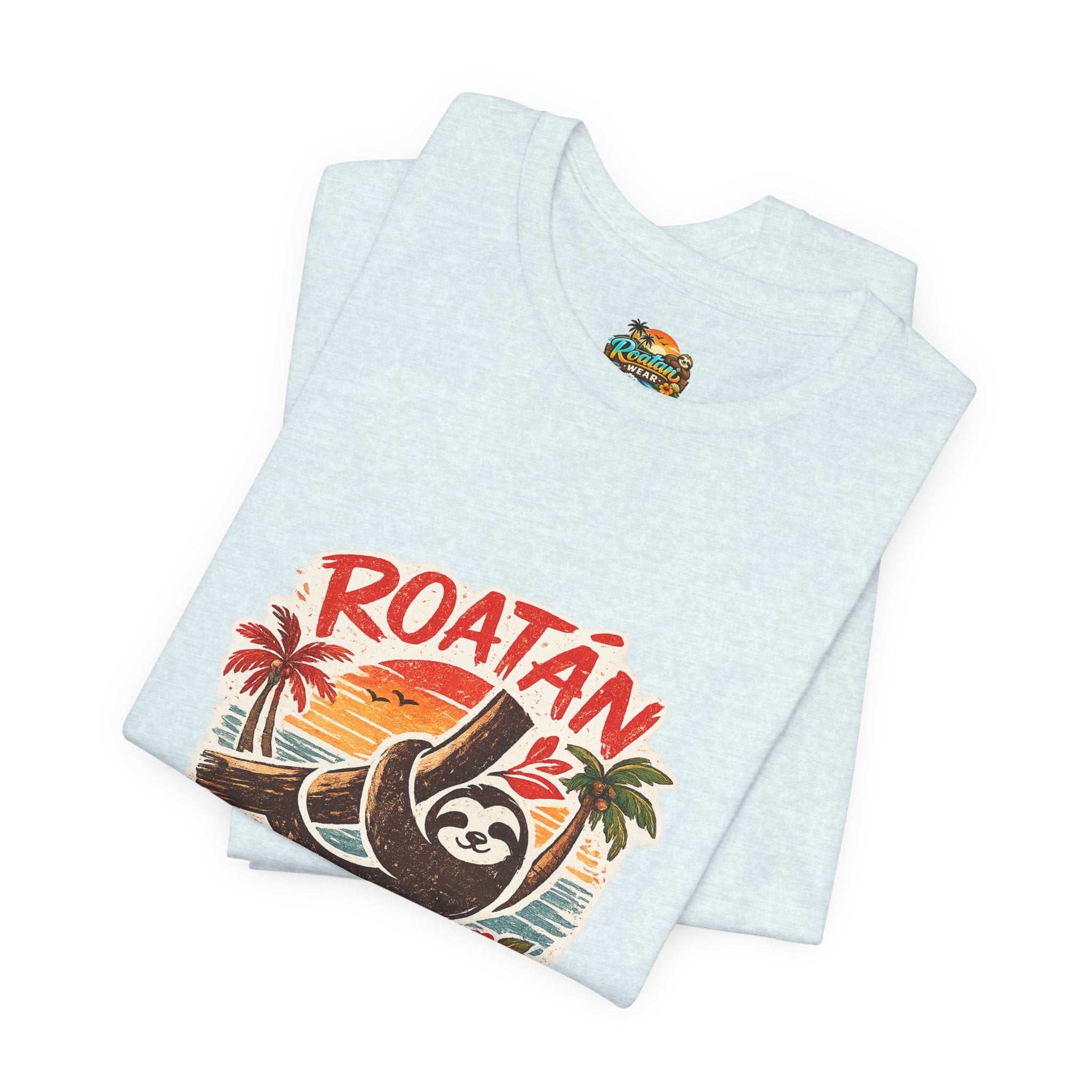 Roatán Beach Vibes Tee — Honduras Sloth Tropical Vacation T-Shirt