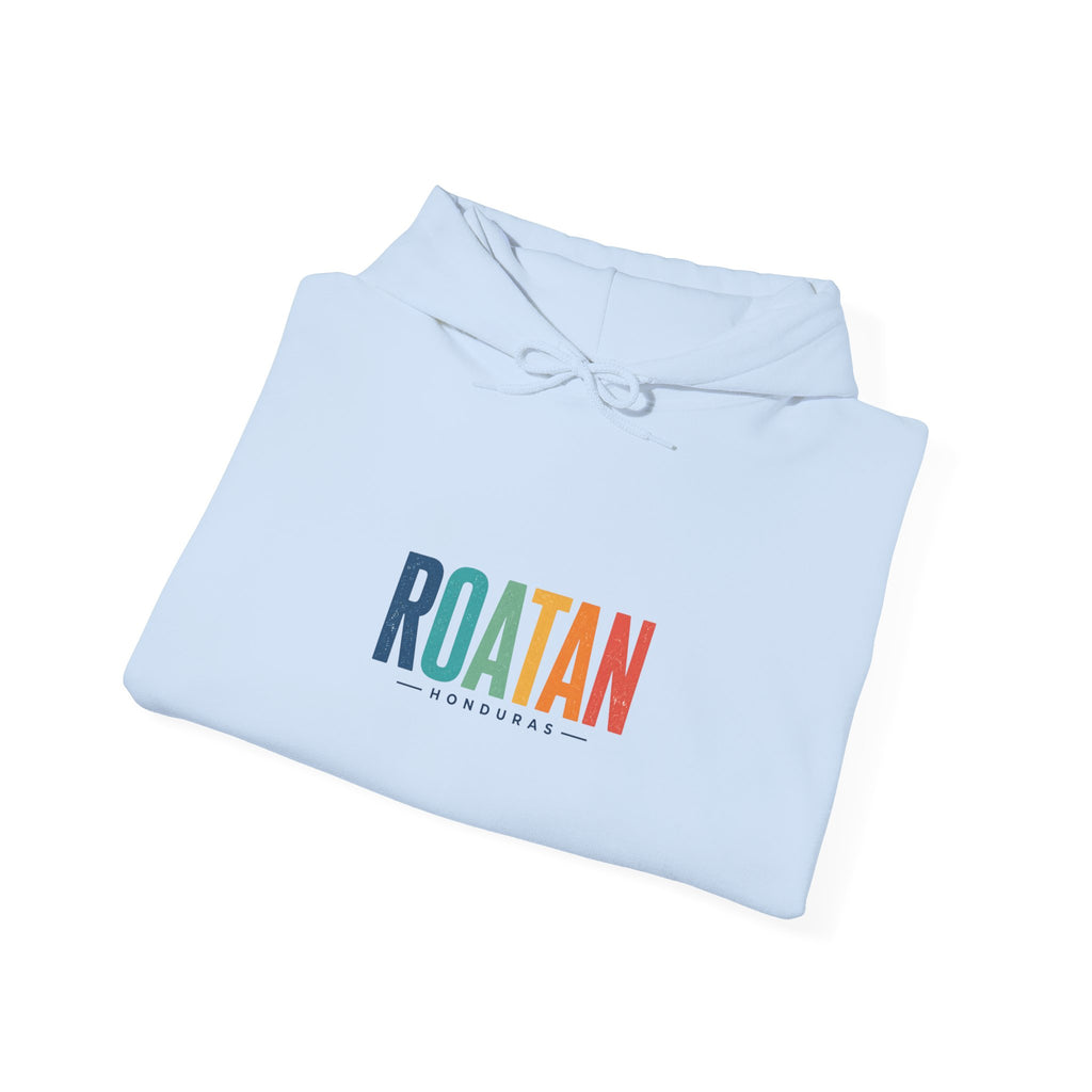 Roatan Colorblock Hoodie — Tropical Island Travel Sweatshirt