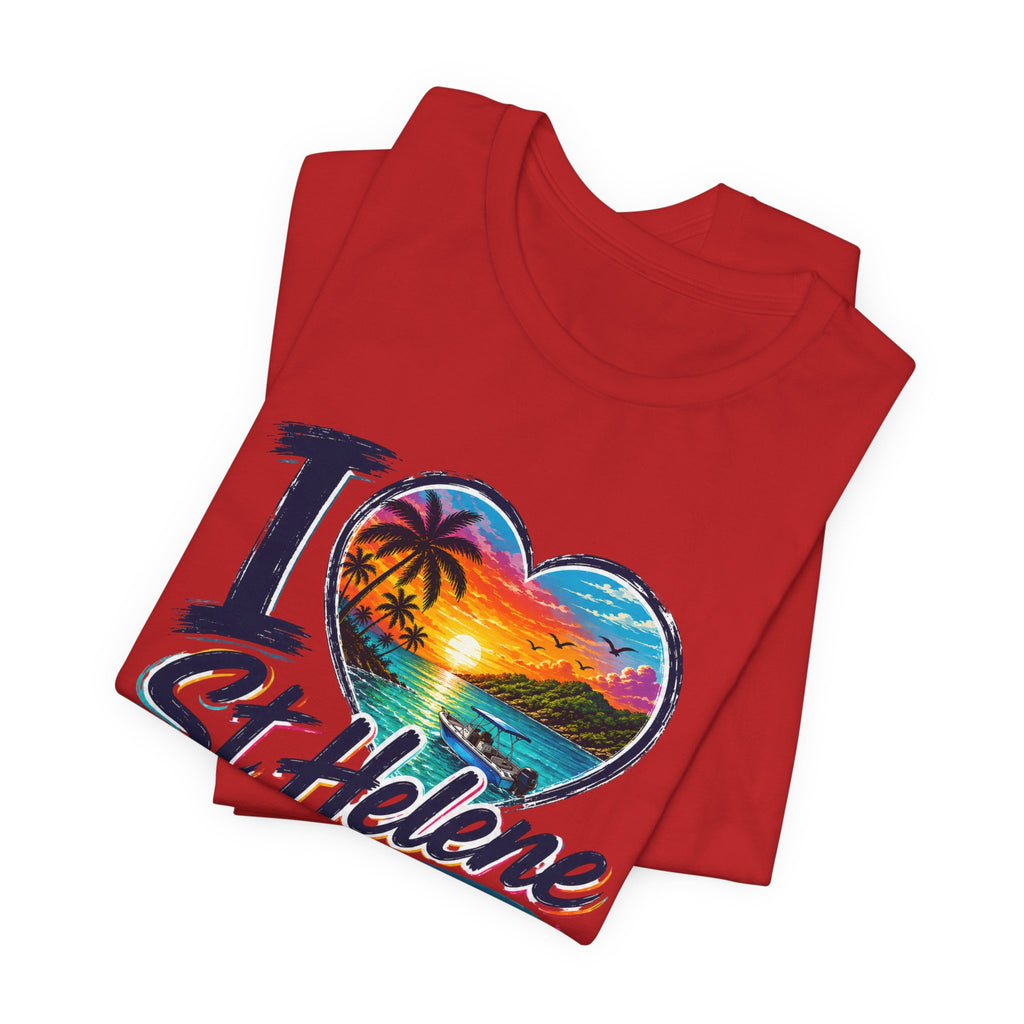 I  St Helene Sunset Beach T-Shirt — East End Roatán Vacation Tee