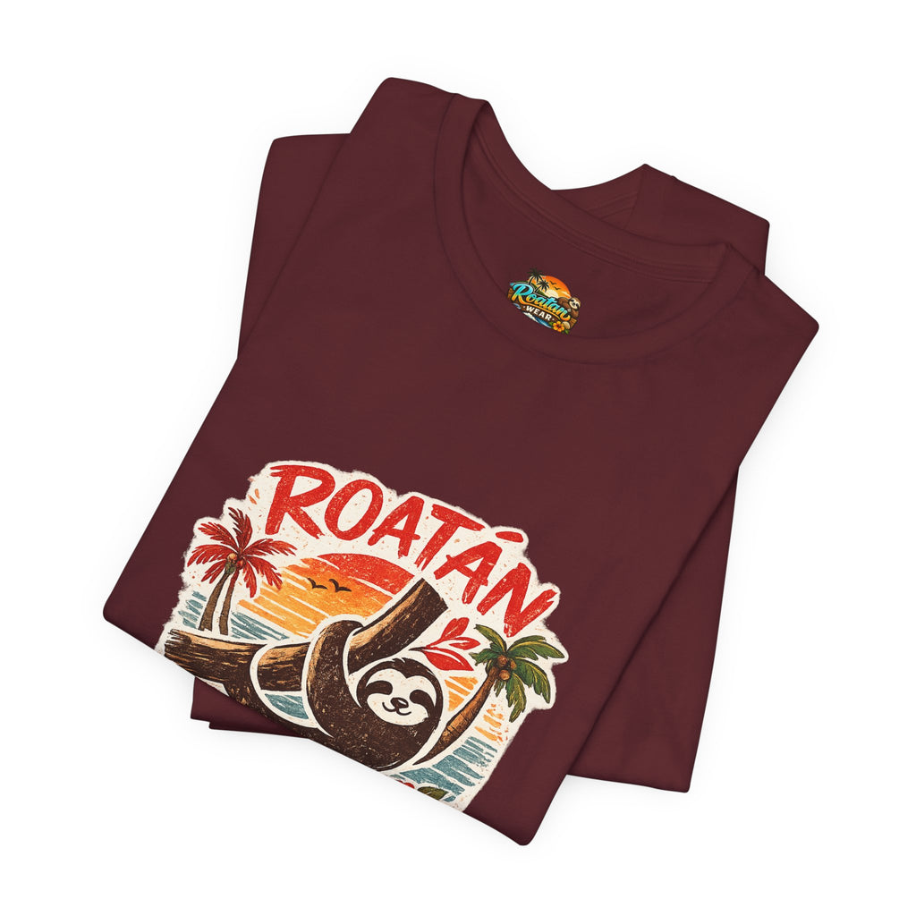 Roatán Beach Vibes Tee — Honduras Sloth Tropical Vacation T-Shirt