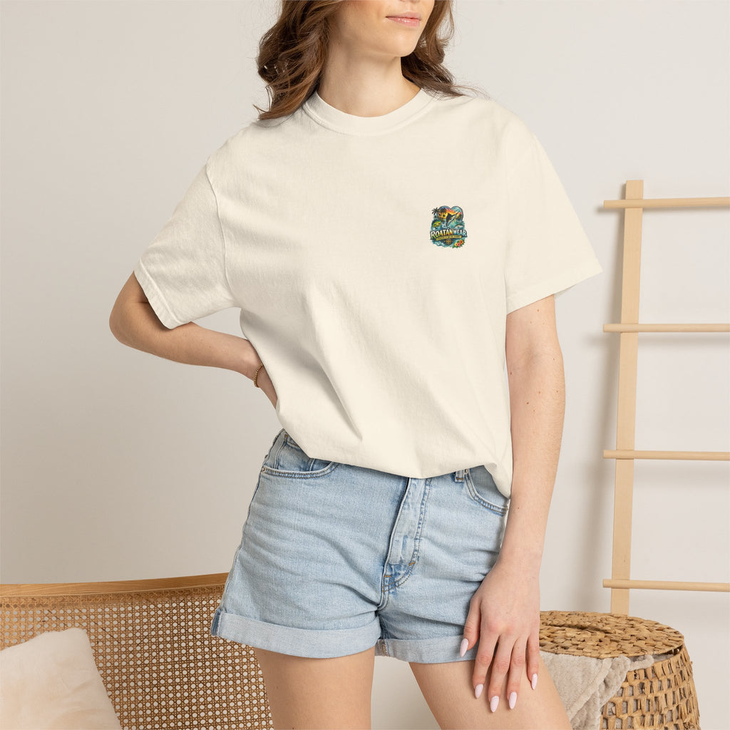 Roatan Beach T-Shirt — Tropical Dolphin Sunset Tee
